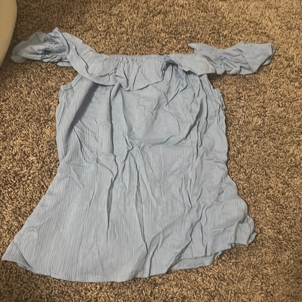 Blue casual western top
